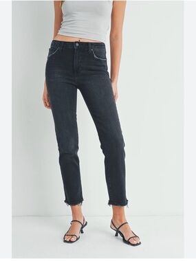 Just Black Black High-Rise Ankle Cropped Jeans